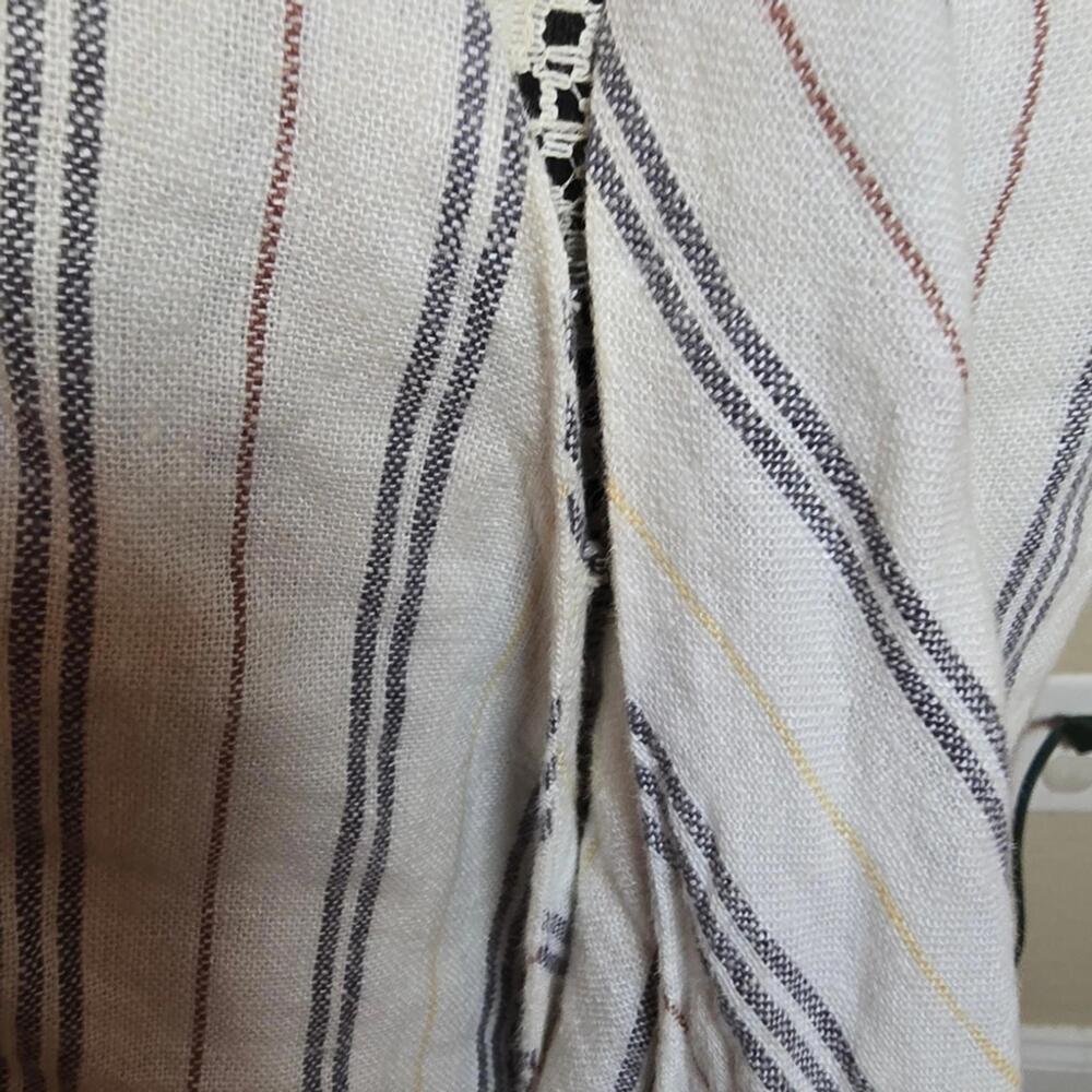 Abercrombie & Fitch Striped Wrap Blouse - White and Gray - Picture 5 of 7